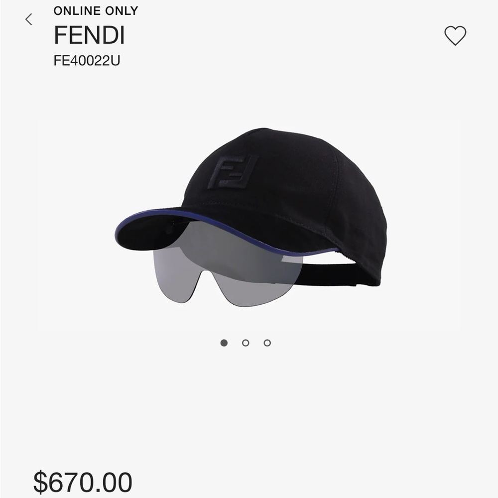FS Fendi Eyecap fashion show baseball cap with sunglasses